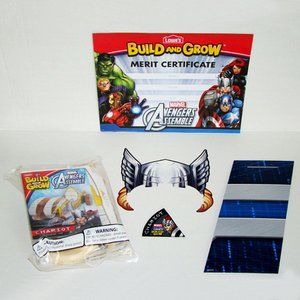 Lowe's Build And Grow Avengers THOR CHARIOT Assemble Kit Patch Display & Mask